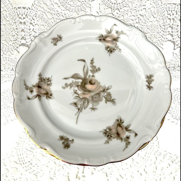 Johann Haviland Other - Vintage Johann Haviland Sepia Rose 4 Salad Plates Bavaria Germany 7.5 "